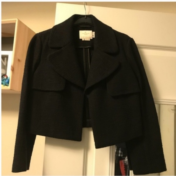 kate spade black cropped blazer jacket nwot size 4 - Picture 2 of 4